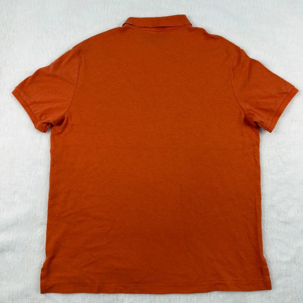 Polo Ralph Lauren Mens XL Polo Shirt Orange Heathered Blue Pony Logo